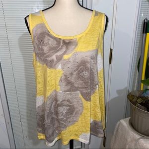 INC size 2X, yellow, tan and white tank
